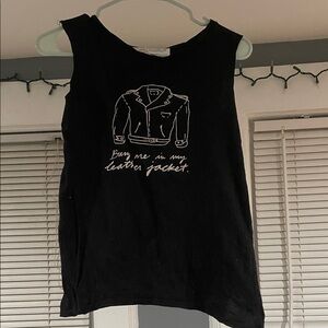Black Sleeveless Graphic Top